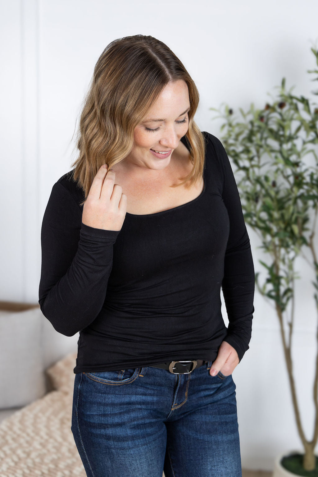 Alyssa Long Sleeve Top - Black